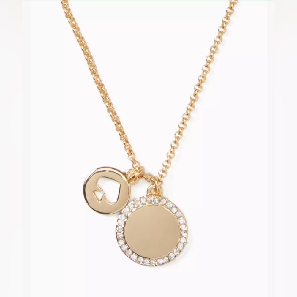 Gold Spot The Spade Pave Charm Pendant Necklace